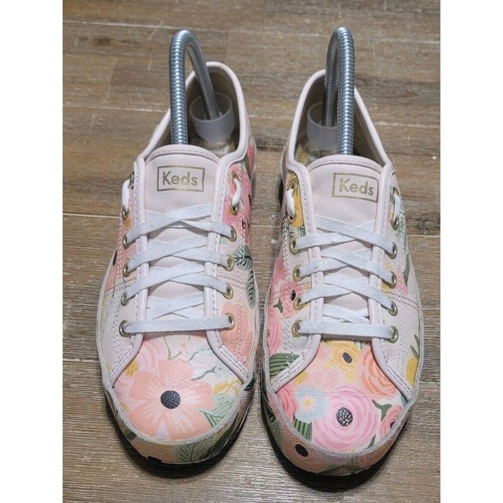 KEDS X Rifle Paper Co Women's Sz 7.5 Kickstart Garden Party Sneakers Shoes Pink
